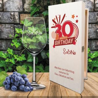 Personalisiertes Wein-Geschenkset zum 30. Geburtstag 