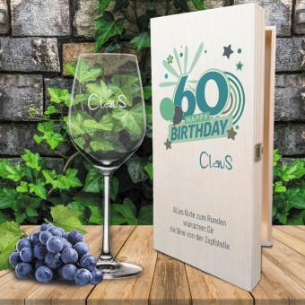 Edles Wein-Geschenk-Set zum 60. Geburtstag selbst gestalten 