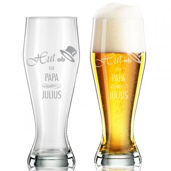 Weizenbierglas / Weißbierglas mit individueller Gravur 