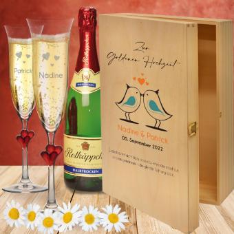 Sekt Geschenkidee für die Eltern zur Goldenen Hochzeit 