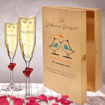 Personalisiertes Sekt Geschenk zur Silbernen Hochzeit 