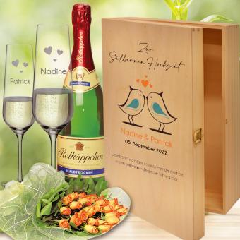 Persönliches Sekt Geschenk zur Silberhochzeit 