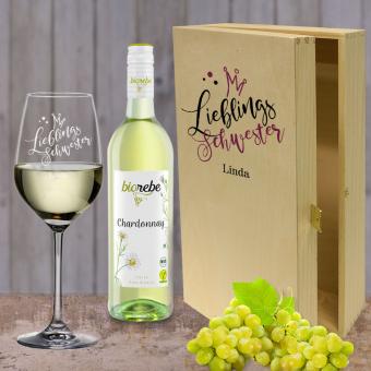 Weißwein Geschenkset für deinen *Lieblings* Menschen Biorebe Chardonnay