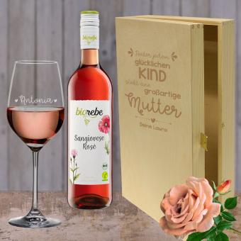 Weinset mit Rosé oder Weißwein zum verschenken für deine Mama Biorebe Sangiovese Rosé