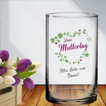 Wunderschöne personalisierte Blumenvase zum Muttertag 