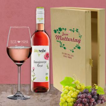 Weißwein Geschenkset für die liebste Mama Biorebe Sangiovese Rosé
