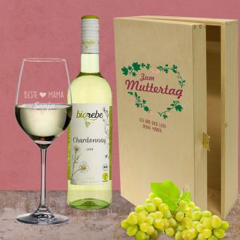 Weißwein Geschenkset für die liebste Mama Biorebe Chardonnay