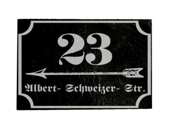 Schieferplatte mit Hausnummer graviert 
