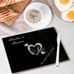 Schiefertafel mit Gravur 