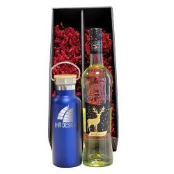 Exklusives Glühwein-Geschenk-Set mit Isoflasche BLAU und Logo 