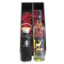 Exklusives Glühwein-Geschenk-Set mit Isoflasche SCHWARZ und Logo 