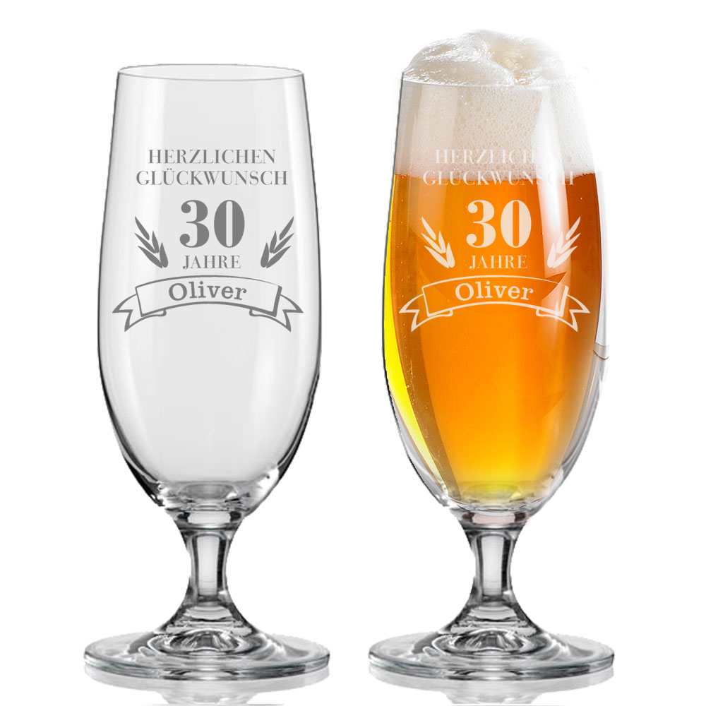 Personalisierte Geburtstag Design spiegelten Pint Bier Glas 18 21 30 40 50 60 70 80 90 