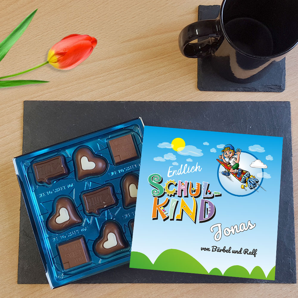 Personalisierte Lindt Schokolade für Kinder zum Schulanfang ...