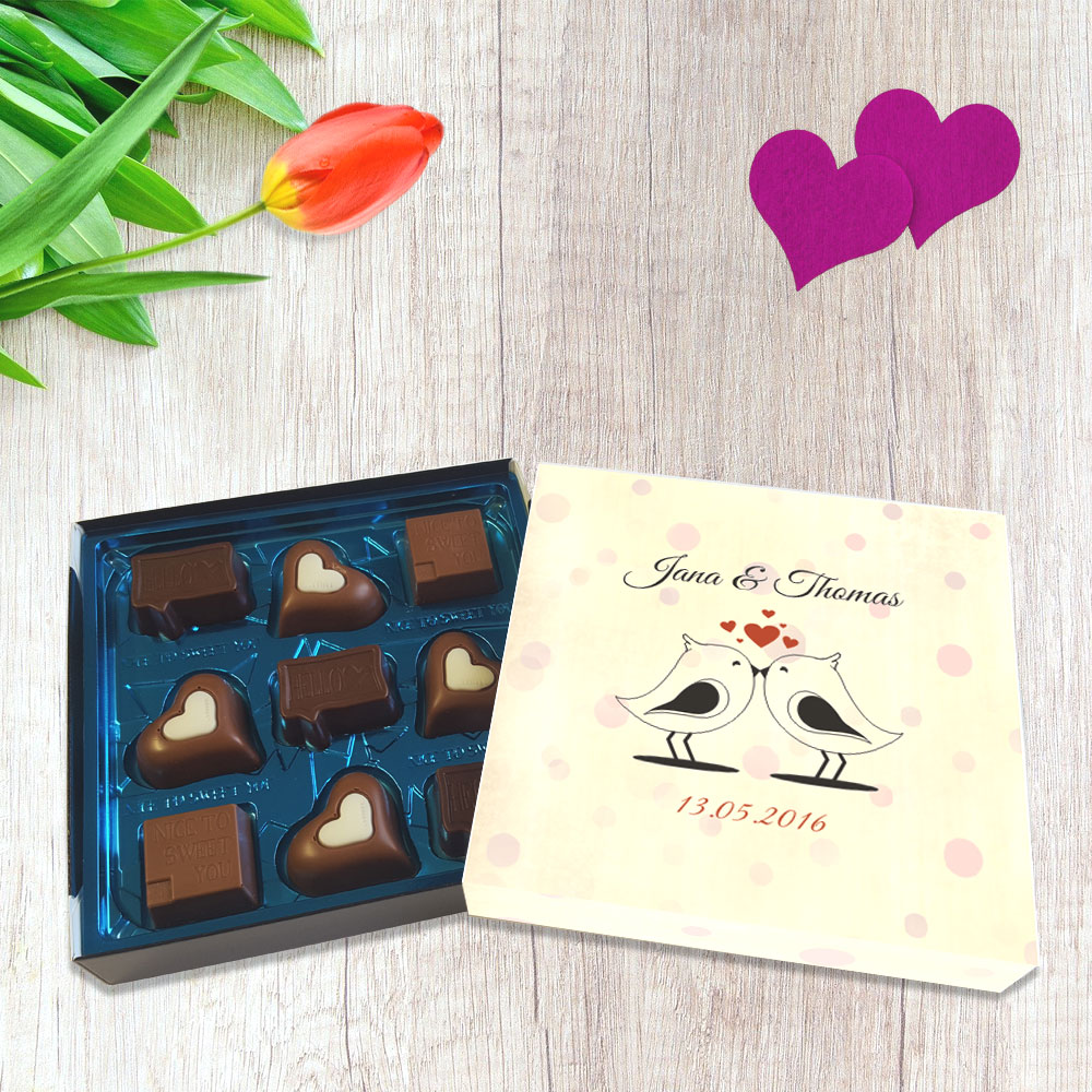 Lindt Pralinen zur Hochzeit mit deinen Namen und Datum bedruckt