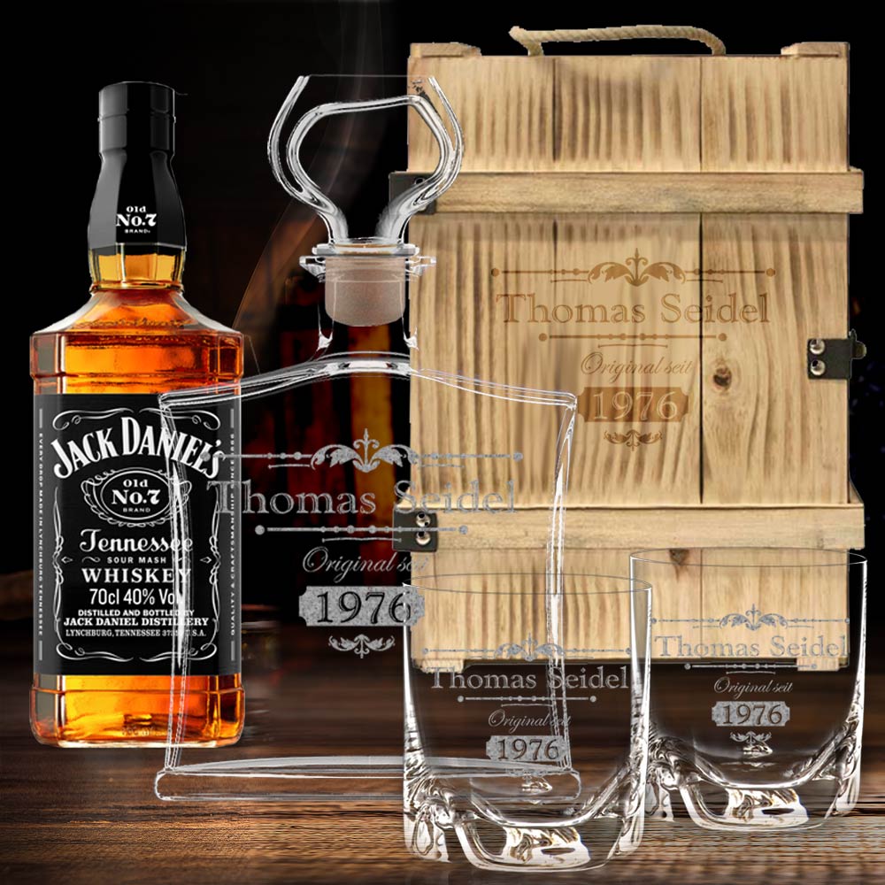 Personalisiertes Whisky Set mit Jack Daniel´s in 3er