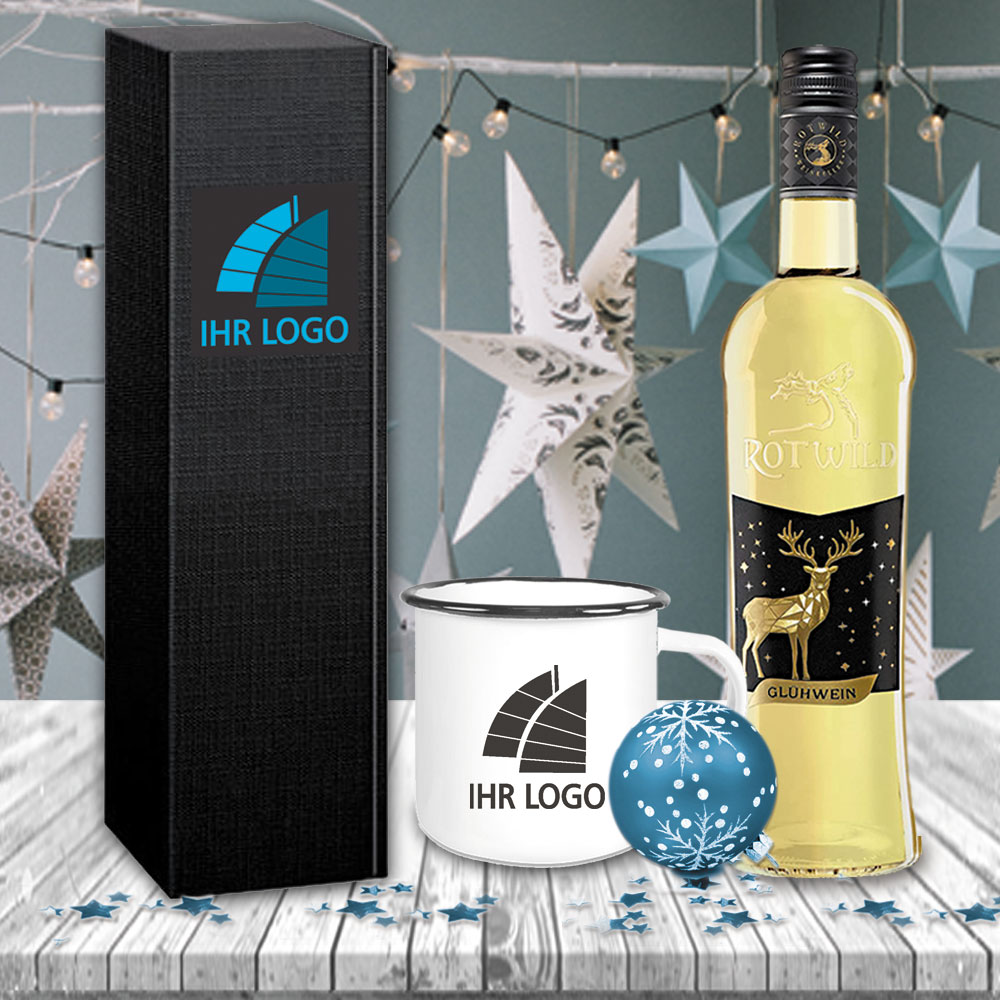 Glühwein-Geschenk-Set mit eigenem Logo - Weißwein