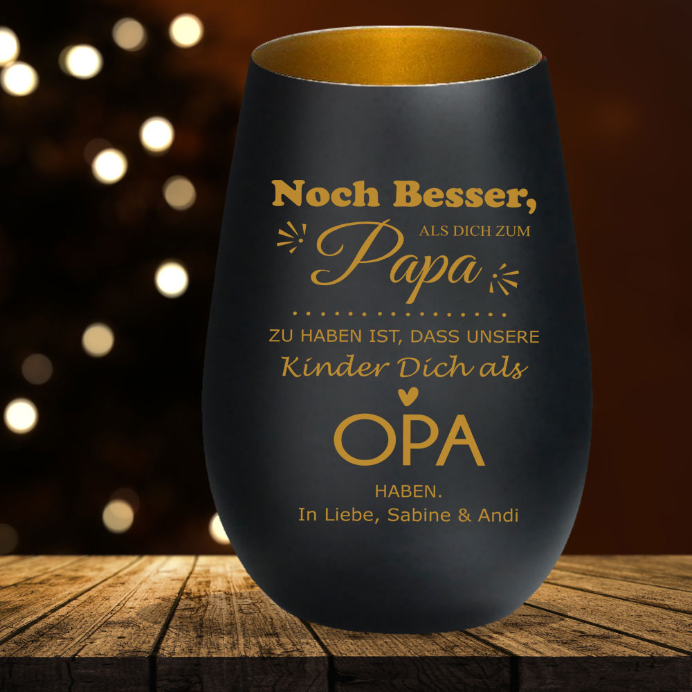 Noch Besser Als Dich Zum Papa Zu Haben Windlicht mit Gravur für deinen Papa "Noch besser als dich zum Papa zu