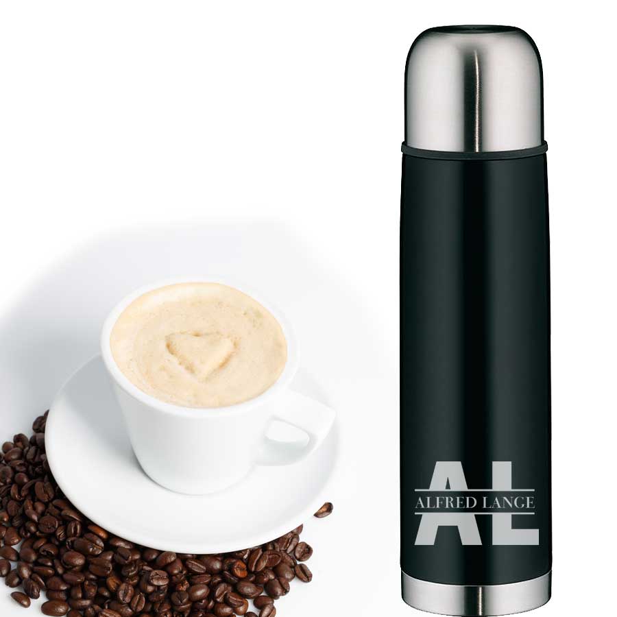 Alfi Thermoskanne mit Gravur Initial Schwarz