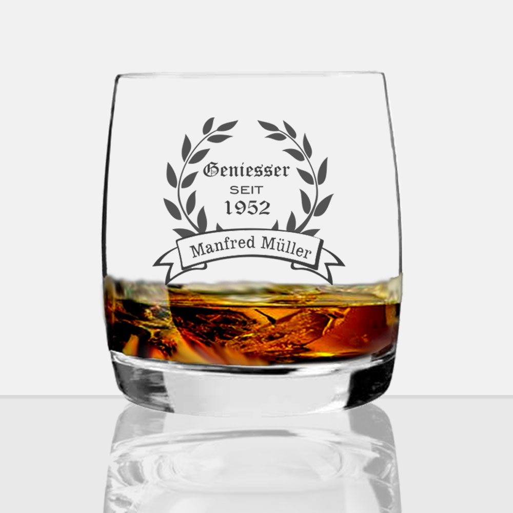 Gravur Altersangabe Years Personalisiertes Whiskyglas inkl