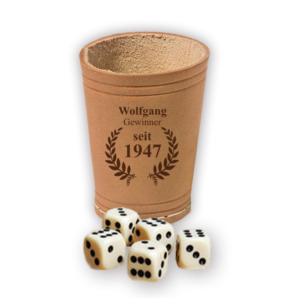 Würfelbecher Eisenbahn-Design Mit 5 Würfeln - 87mm Hoch Für Spielabende