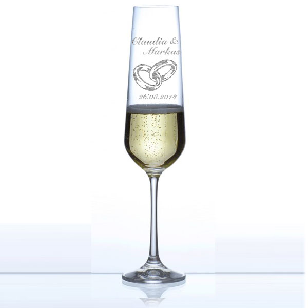 Sektglas zur Hochzeit 