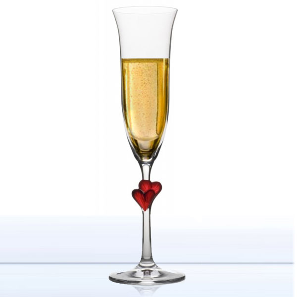 Sektglas mit Namen - Herzranke 