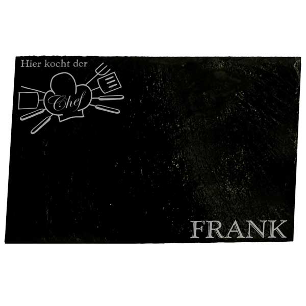 Schneidebrett Schiefer mit Gravur *Chefkoch* 
