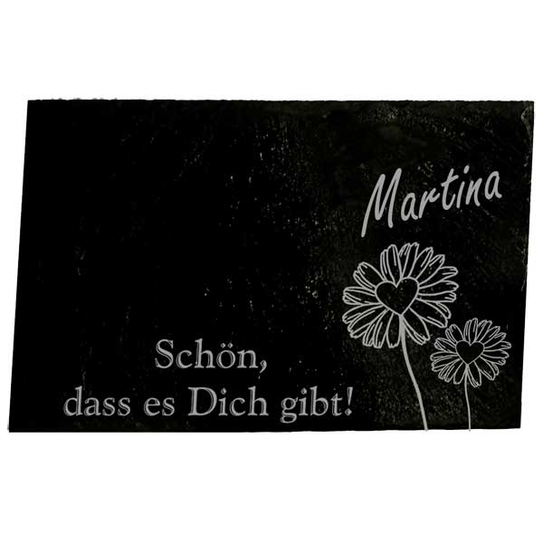 Frühstücksbrettchen aus Schiefer, individuell graviert 