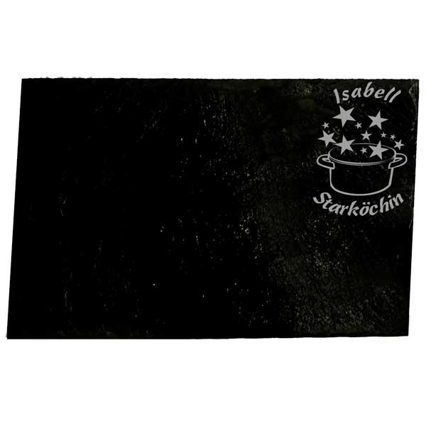 Frühstücksbrettchen *Starköchin* Schiefer bedrucken 