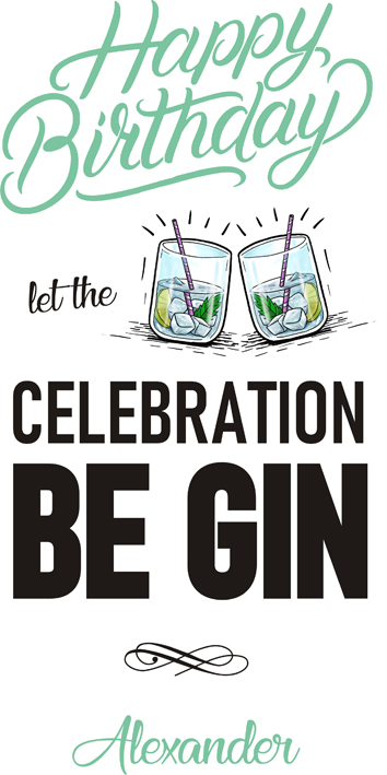 Personalisiertes GIN Geschenkset "Happy Birthday" mit Namen und Text