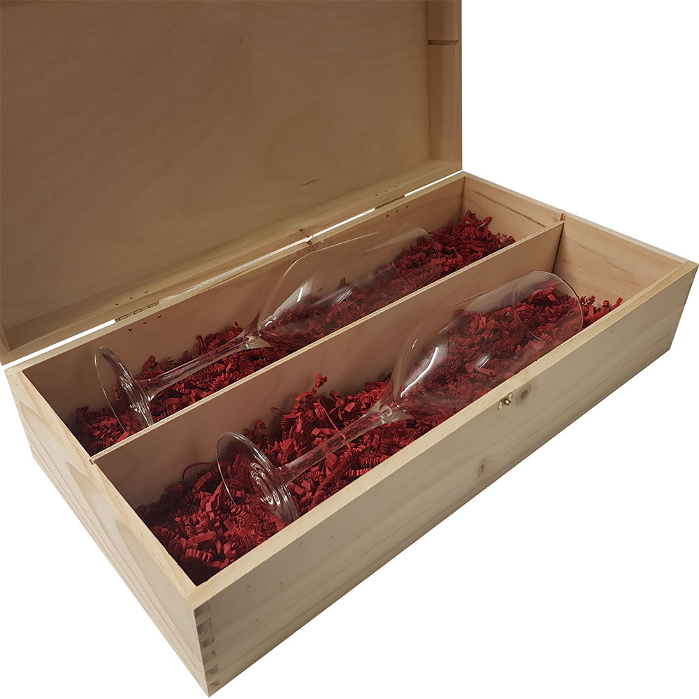 Geschenkset Sekt in Holzkiste graviert 