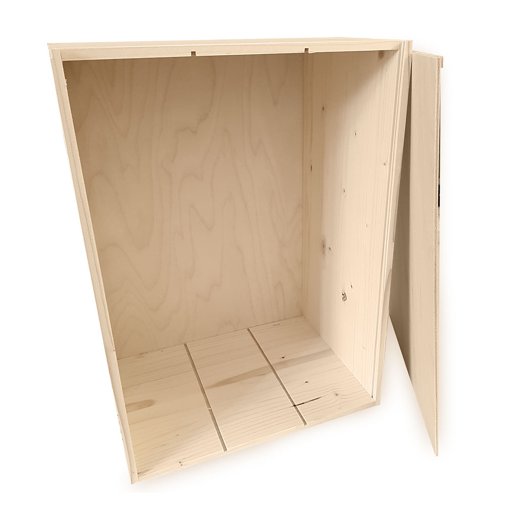 6er Holzkiste mit Schiebedeckel und eigenem Logo 