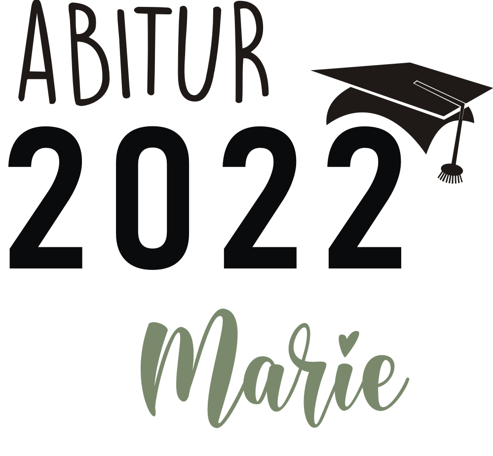 Tasse zum Abitur / Abschluss mit Name und Wunschtext 