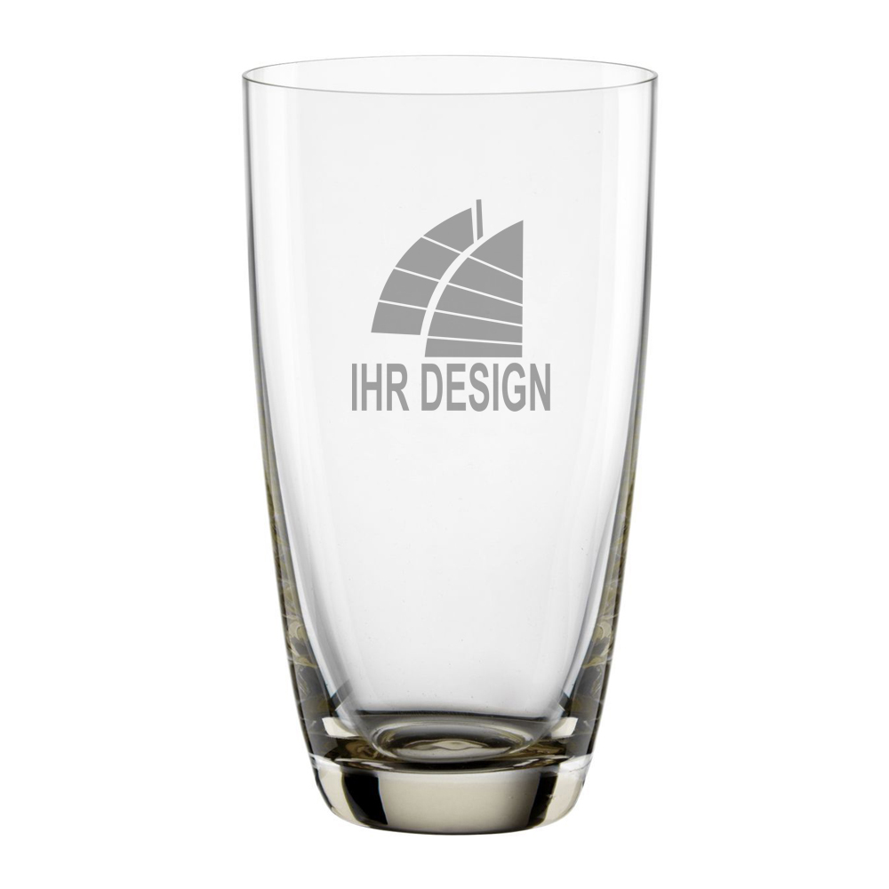 Farbiges Trinkglas, Saftglas, Longdrink Colori mit Logo graviert - anthrazit 