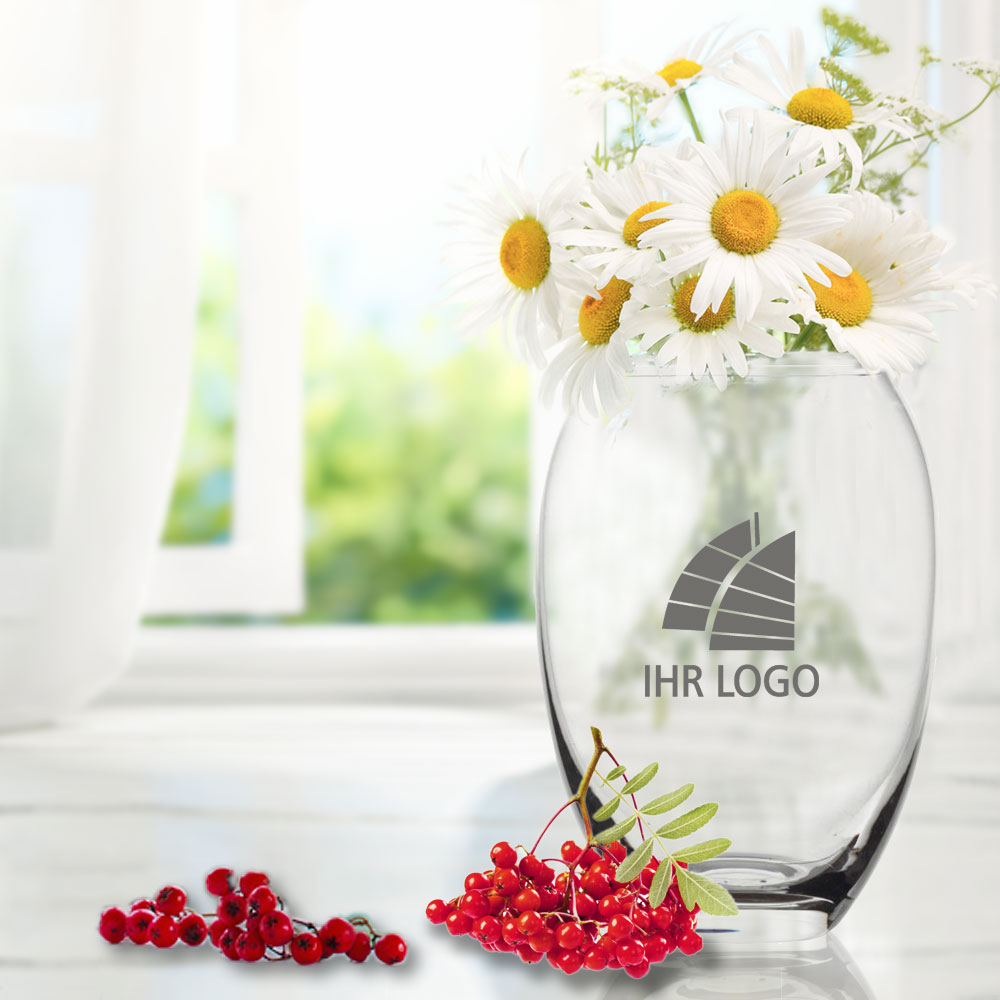 Blumenvase mit eigenem Logo oder Design 
