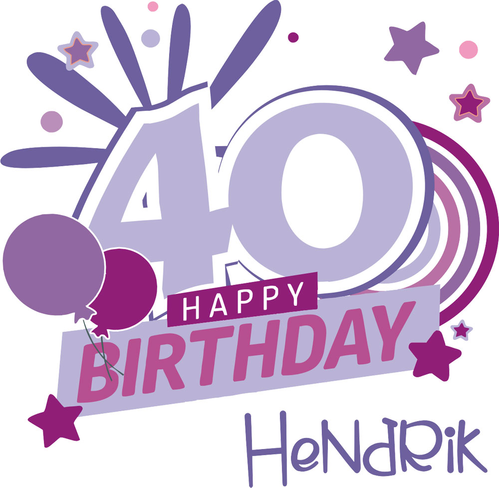 Etikett für Bierflaschen zum 40. Geburtstag mit eigenem Namen 