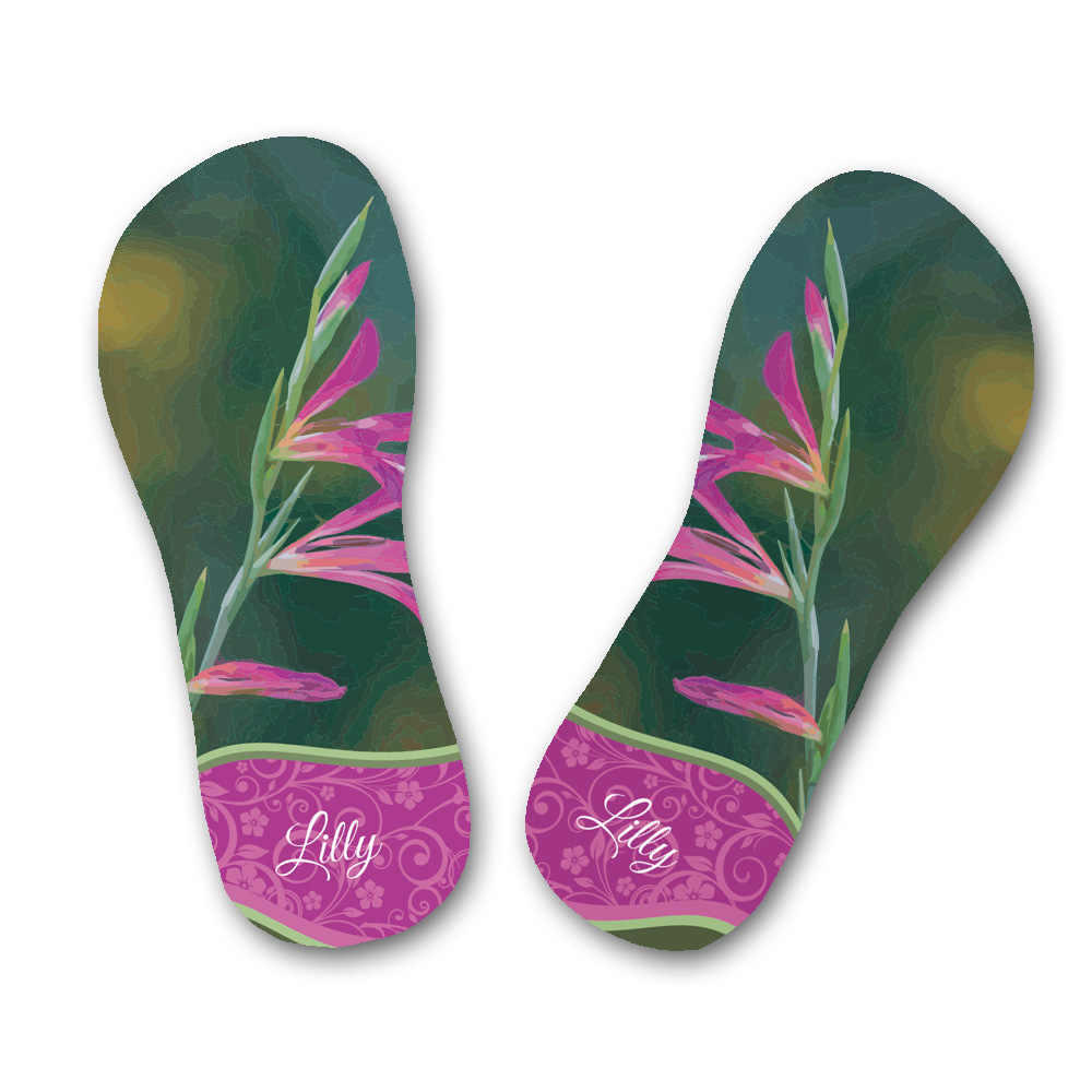 Badeschuhe mit Blumen und Deinem Namen 40-42