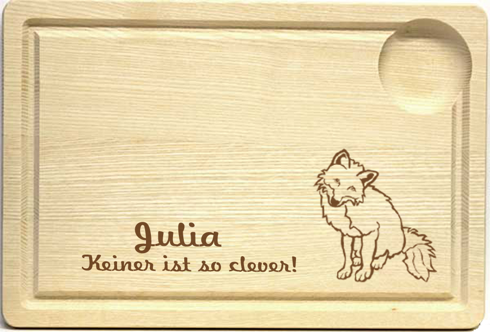 Frühstücksbrett / Tranchierbrett Holz mit Gravur 