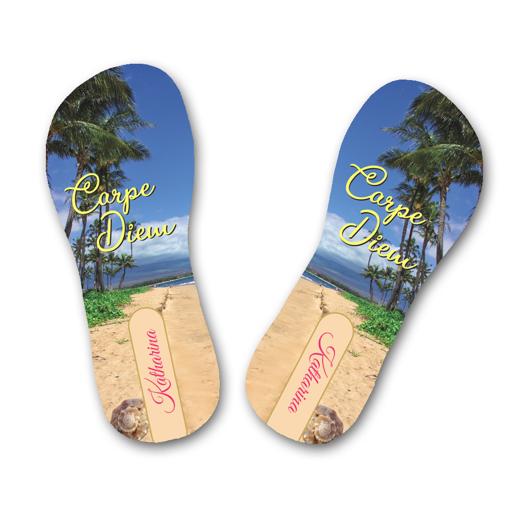 Persönliche Flip Flops bedruckt für den Sommer 