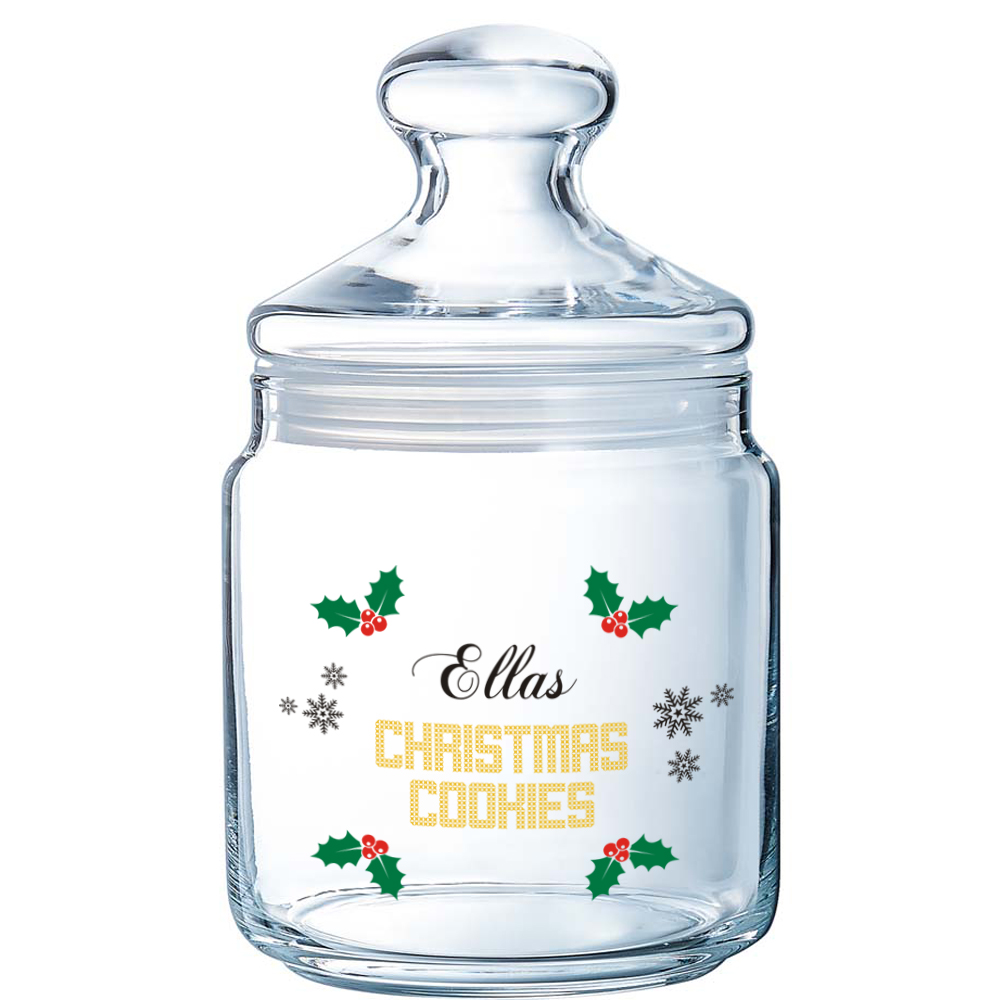 Personalisiertes Keksglas /Bonbonglas zu Weihnachten bedruckt 