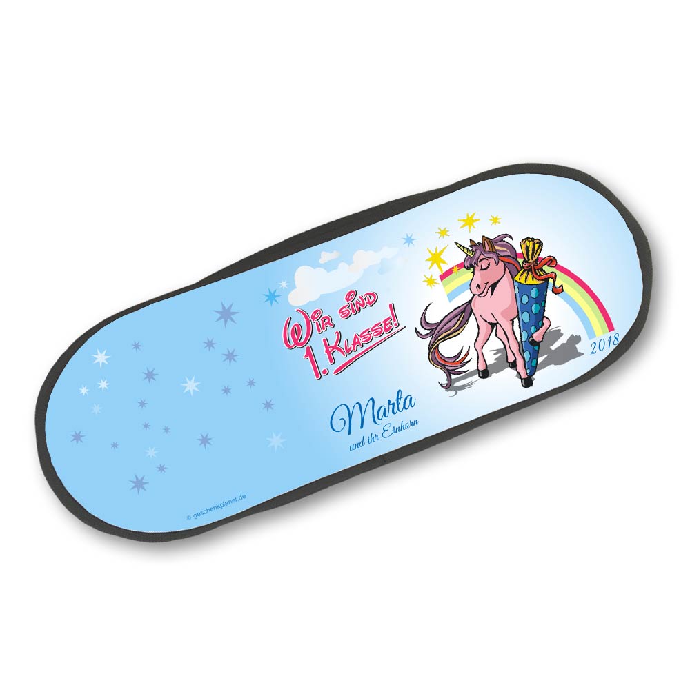 Einhorn Stiftebox als Geschenk zum Schulanfang für Mädchen 