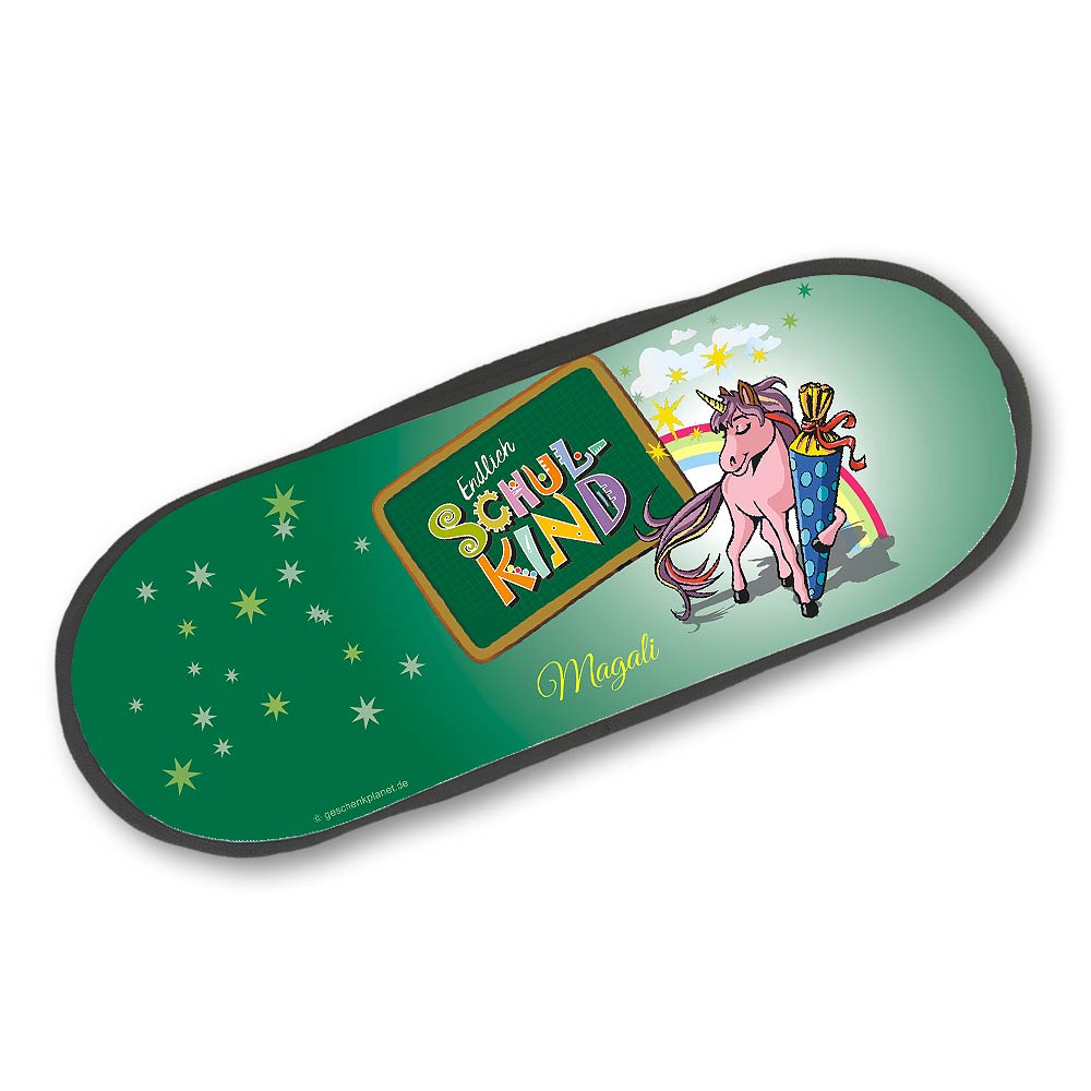 Einhorn Stiftebox zur Einschulung mit Namen personalisiert 