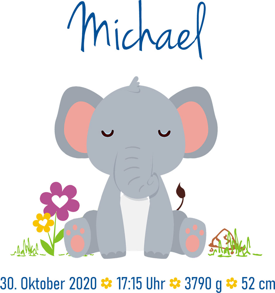 Personalisiertes Kissen zur Geburt - bedruckt mit Namen und Daten 