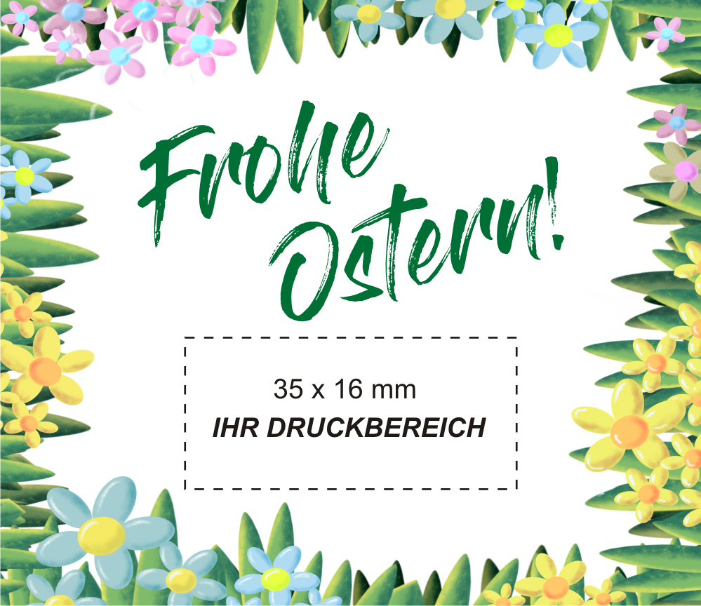 Sektflasche mit eigenem Logo und Goldflocken zu Ostern 