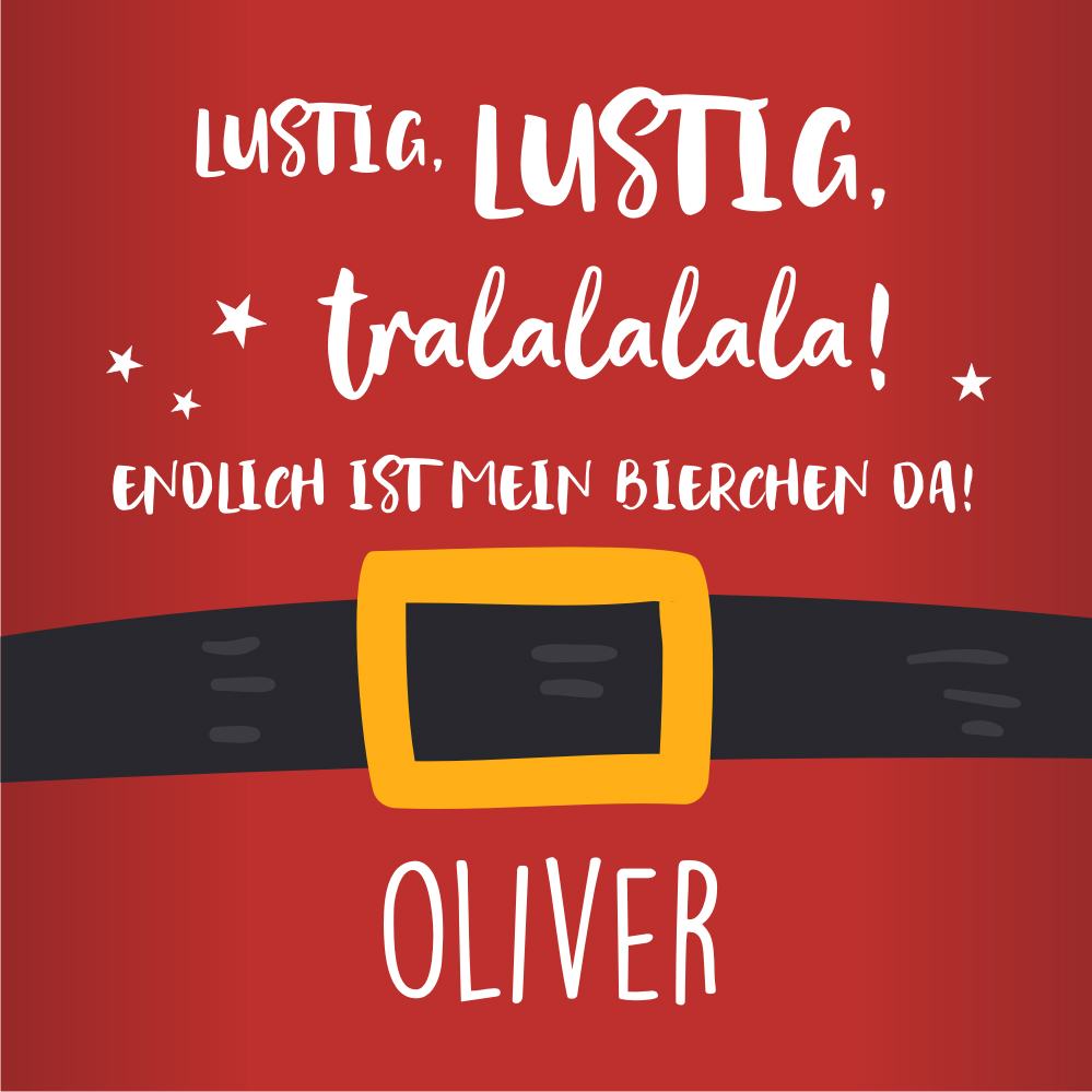 Lustiges Etikett für Bierflaschen zu Weihnachten personalisiert