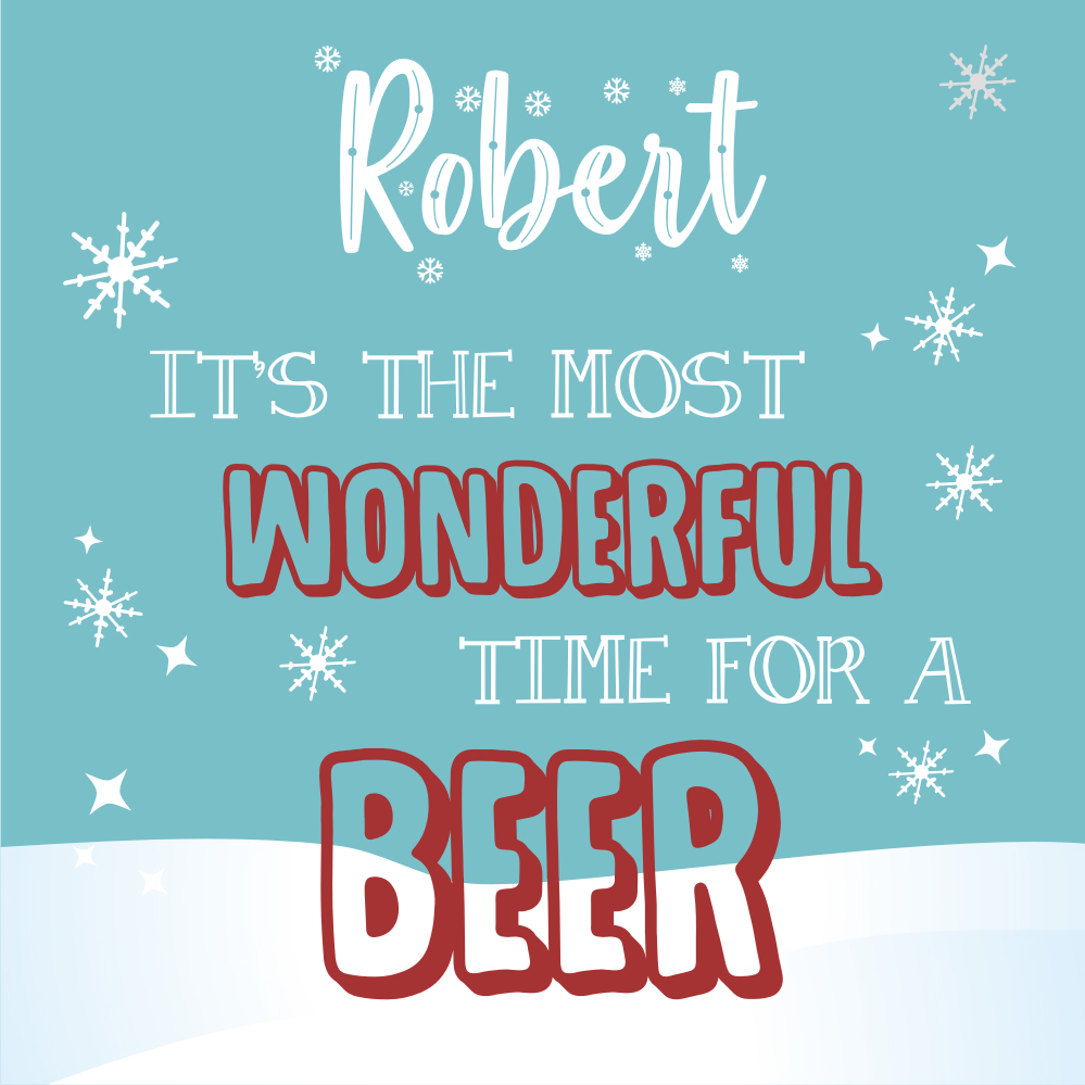 Individuelles Weihnachts Bier-Flaschenetikett mit eigenem Druck 