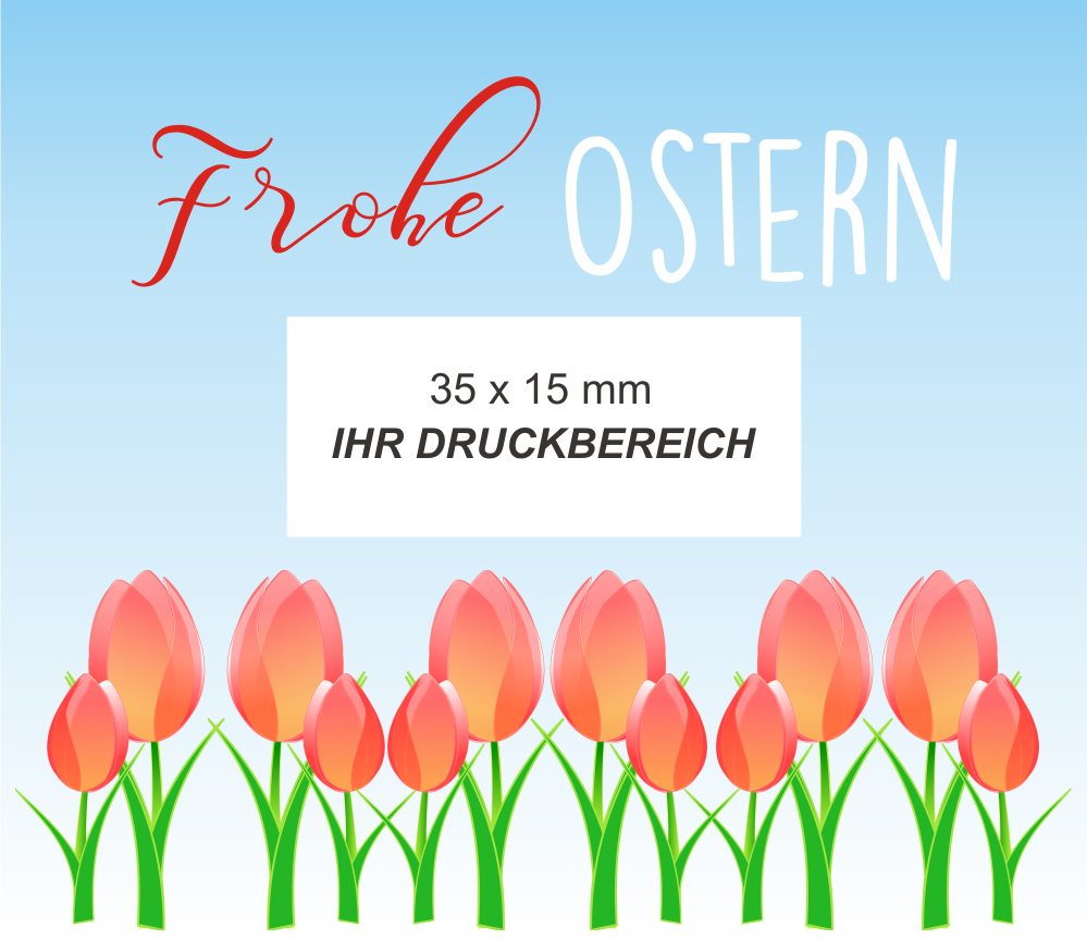 Piccolo Sektflasche mit eigenem Etikett und Goldflocken zu Ostern 