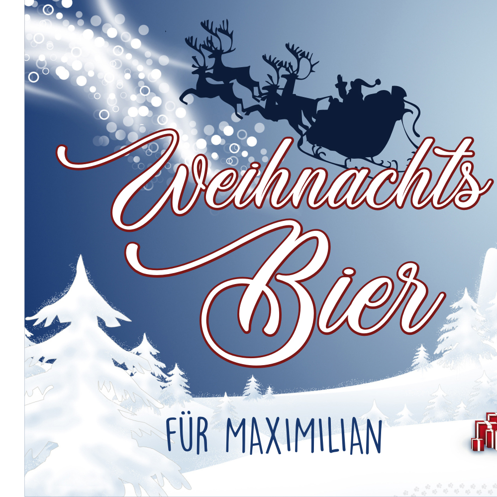 Eigenes Etikett für Bierflaschen als Geschenk zu Weihnachten 