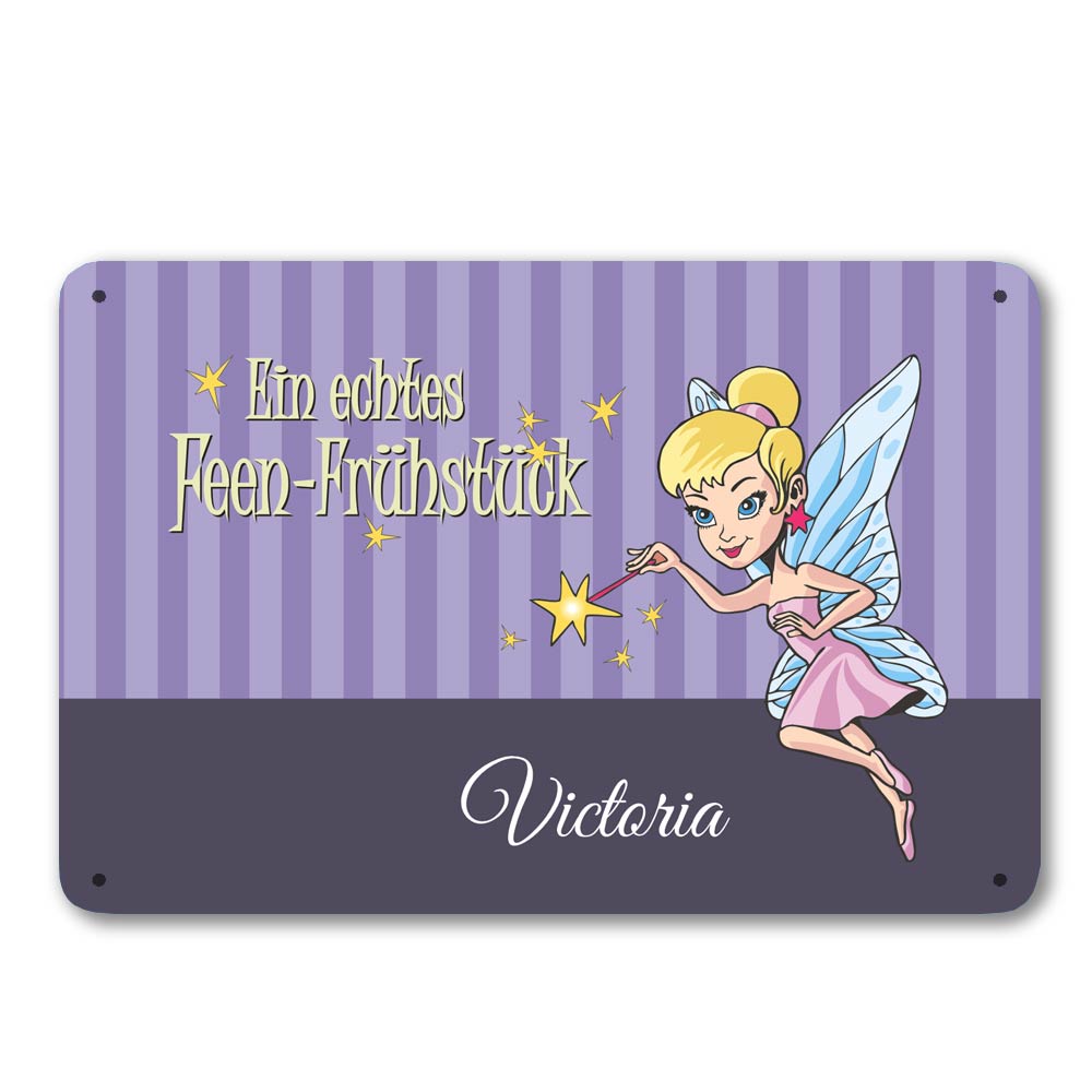 Bezauberndes Blechschild mit Namen für die kleine Fee 