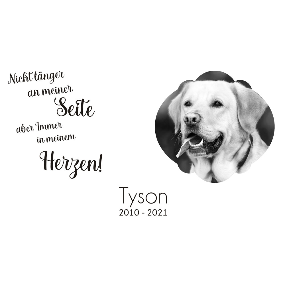 Grabtafel / Gedenktafel für deinen Hund individuell bedruckt 